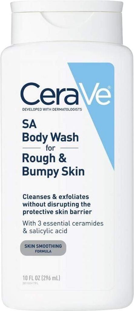 Duschgel, CeraVe, Raue & holprige Haut, für den Körper, mit Salicylsäure, parfümfrei, mit Peelingwirkung, 296ml