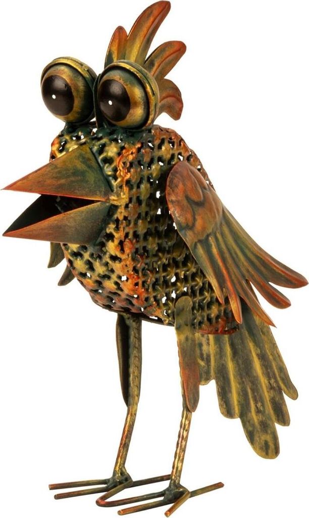 Vogel Metall stehend abstrakt 29cm Vogelfigur Haus Garten Produktbild 