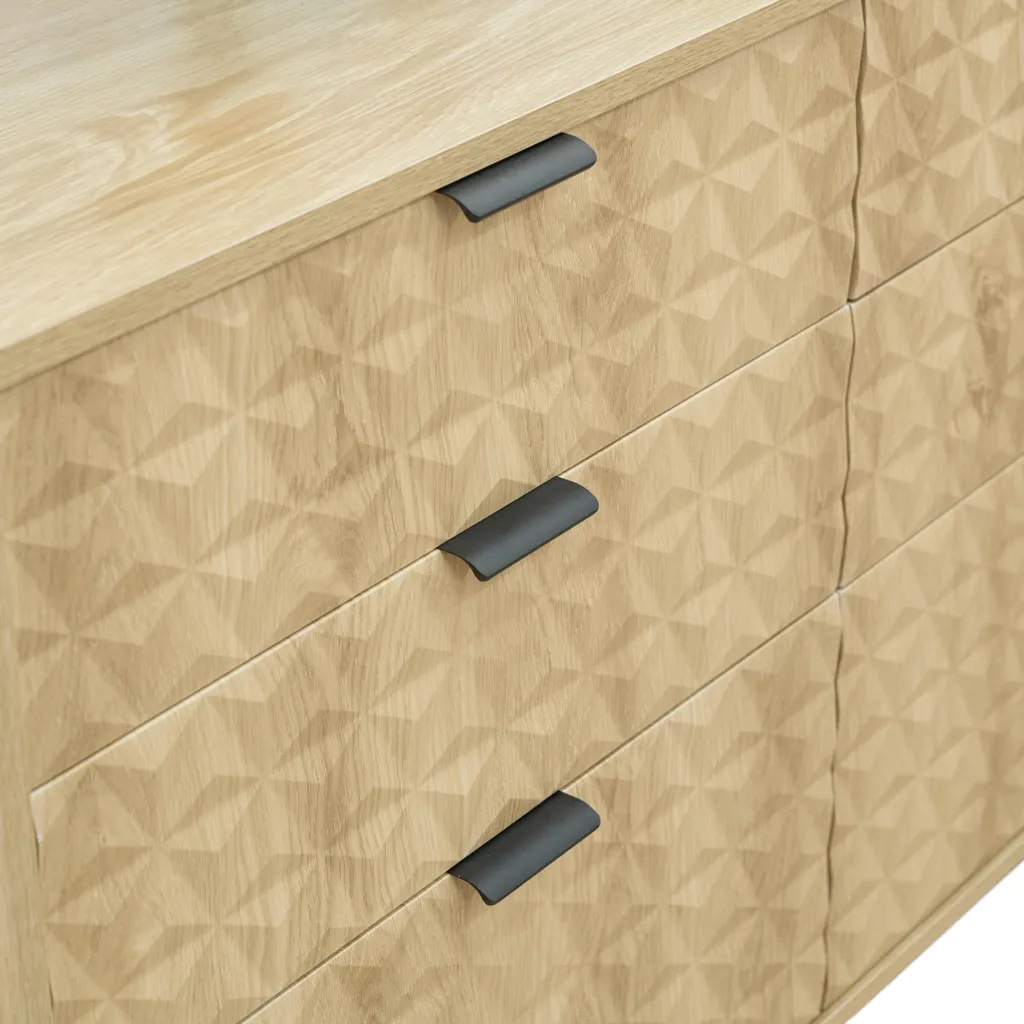 Commode à 6 tiroirs bois clair Dave par Oviala | Meuble chic