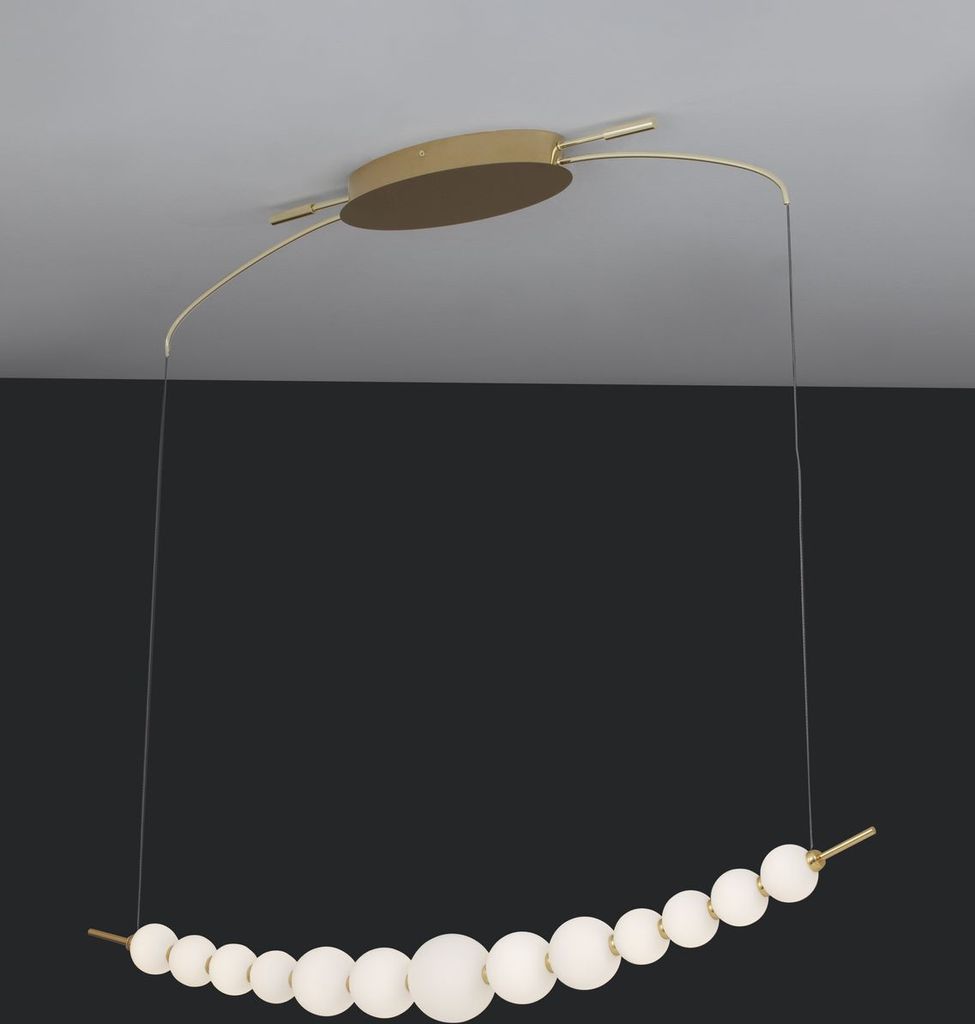 Nova Luce PERLA LED Pendelleuchte Gold 28W Warmweiss 109x13,5x120cm dimmbar 9695205