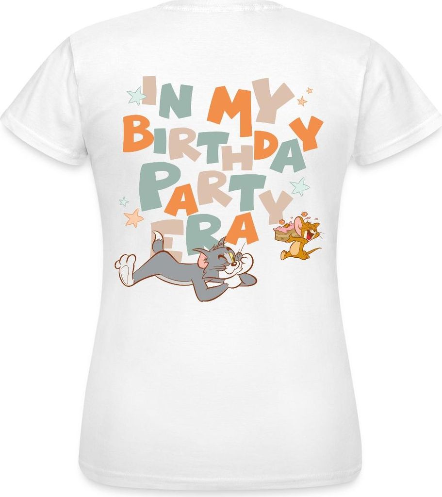 Spreadshirt Tom Und Jerry Geburtstags-Design Frauen T-Shirt, S, Weiß