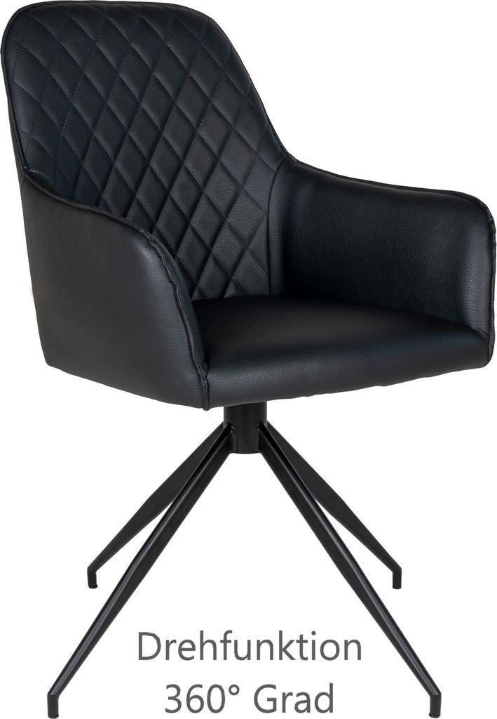Moderner Drehstuhl BORA Esszimmerstuhl - Schwarz