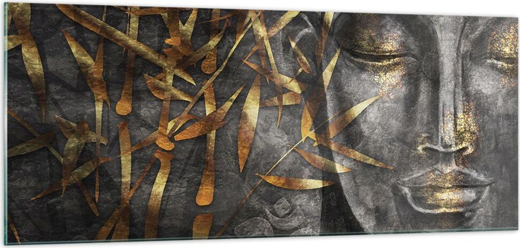 Bilder auf glas - Einteilig - Buddha Gold Bodhisattva - 100x40cm - Glasbilder - Wandbilder - Bilder - zum Aufhängen bereit - Wanddekoration aus Gl...