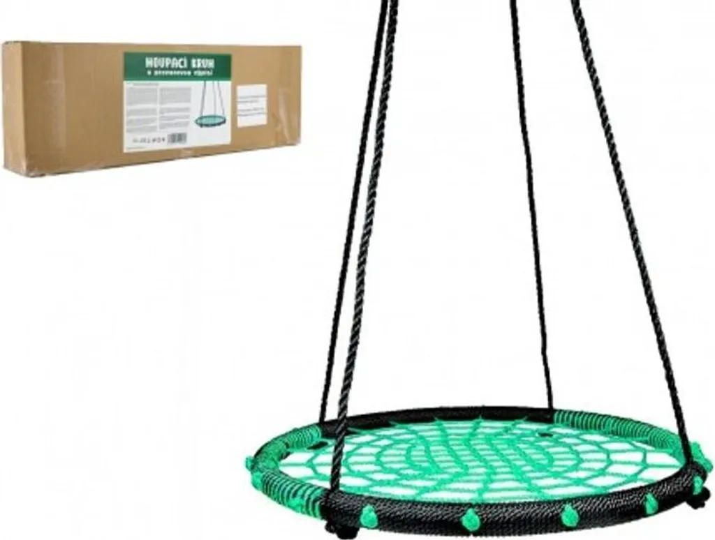 Altalena a Nido 80 cm Verde | Struttura Rinforzata e Corda Sicura