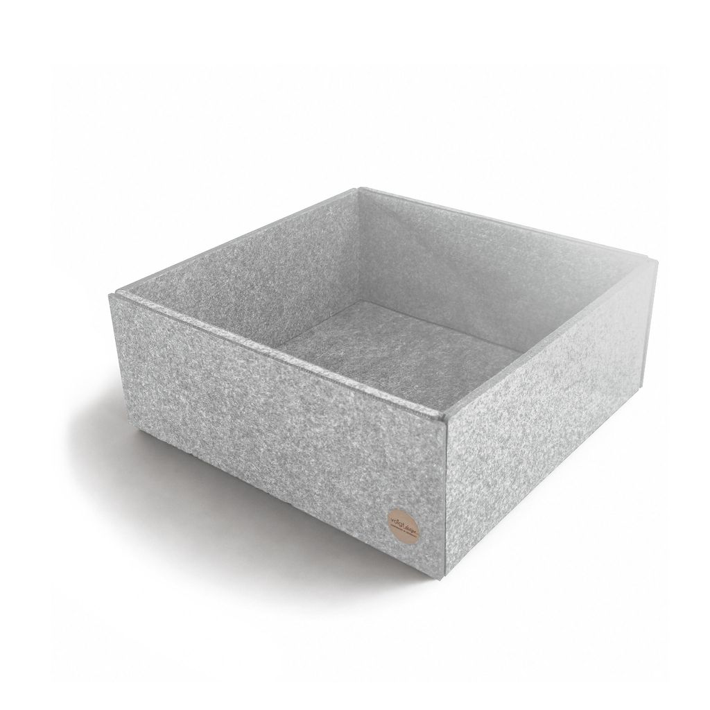 Aufbewahrungsbox CLEAN Filz 35 x 28 x 12 cm ohne Deckel in hellgrau meliert
