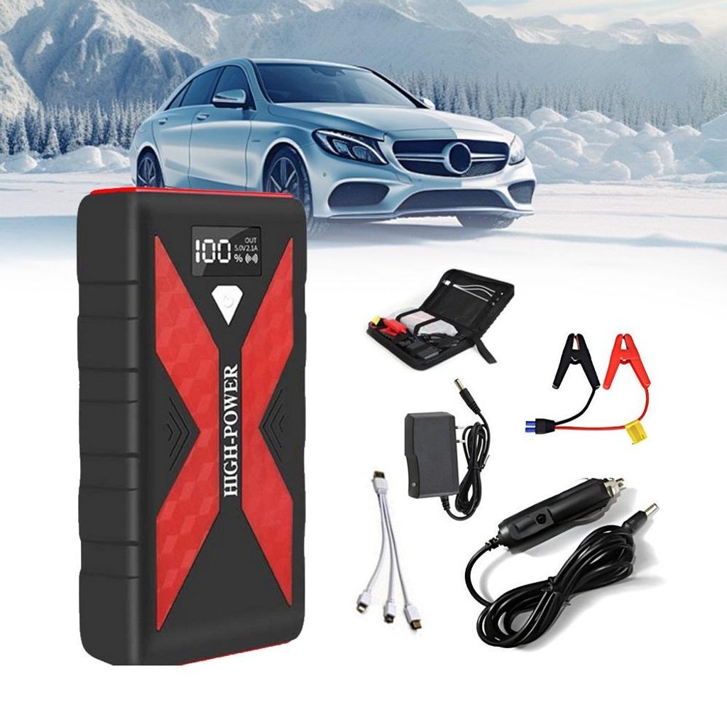 320A Auto Starthilfe Powerbank 12V Starthilfe für Autos tragbarer Starthilfe-Starter mit Taschenlampe, USB Powerbank, Autoladegerät für Fahrzeuge