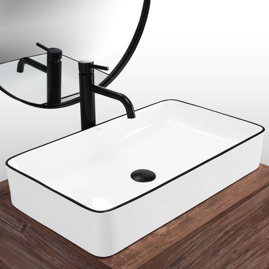 Rea Aufsatzwaschbecken Denis Rectangle Black Gold Produktbild 