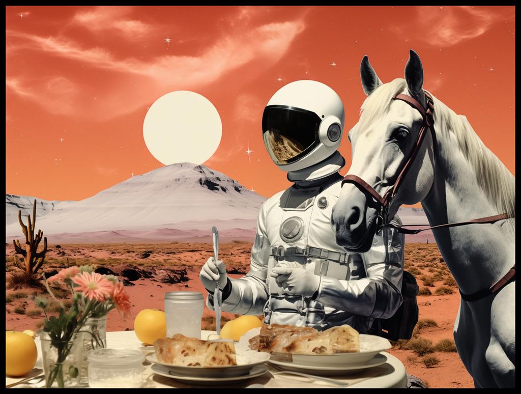 Plakat 100x75cm Abendessen auf dem Mars