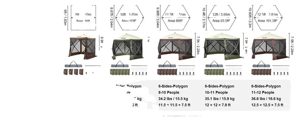 Tente de Réception Pop-up pour Événements Extérieurs, Format XL 12x12ft