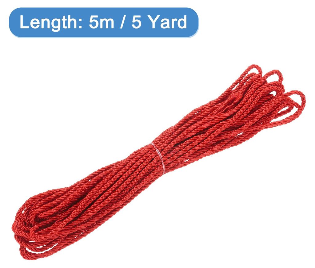 Kordel Satinkordel Gedrehte Kordelschnur, 5 Yard 3mm 3 Str?nges Geflochtener Seil Gl?nzender Faden Schnur fš¹r DIY-papierschnur Handwerk Geschenk...