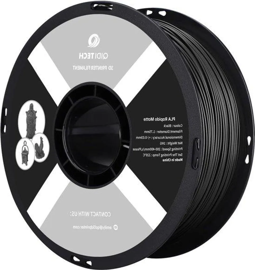 Filament d'impression rapide 1,75 mm noir haute fluidité pour 3D