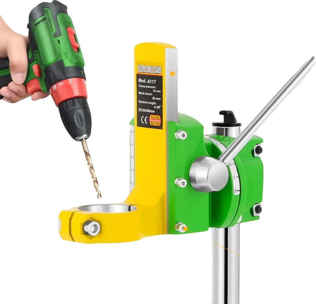 Supporto per Trapano 49cm Rotazione 90° - Base in Ghisa Professionale