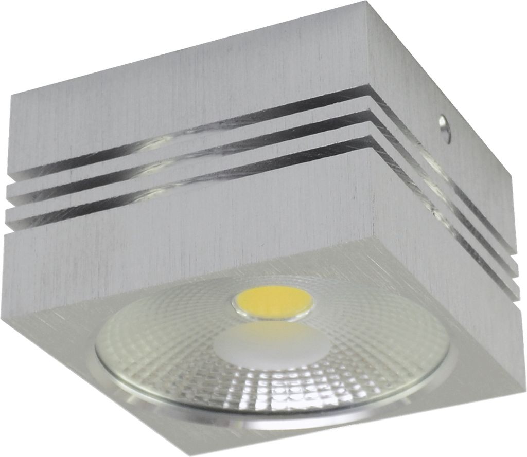 Deckenspot LED Aluminium 10 cm breit Aufputz in Silber quadratisch 900 lm Deckenstrahler