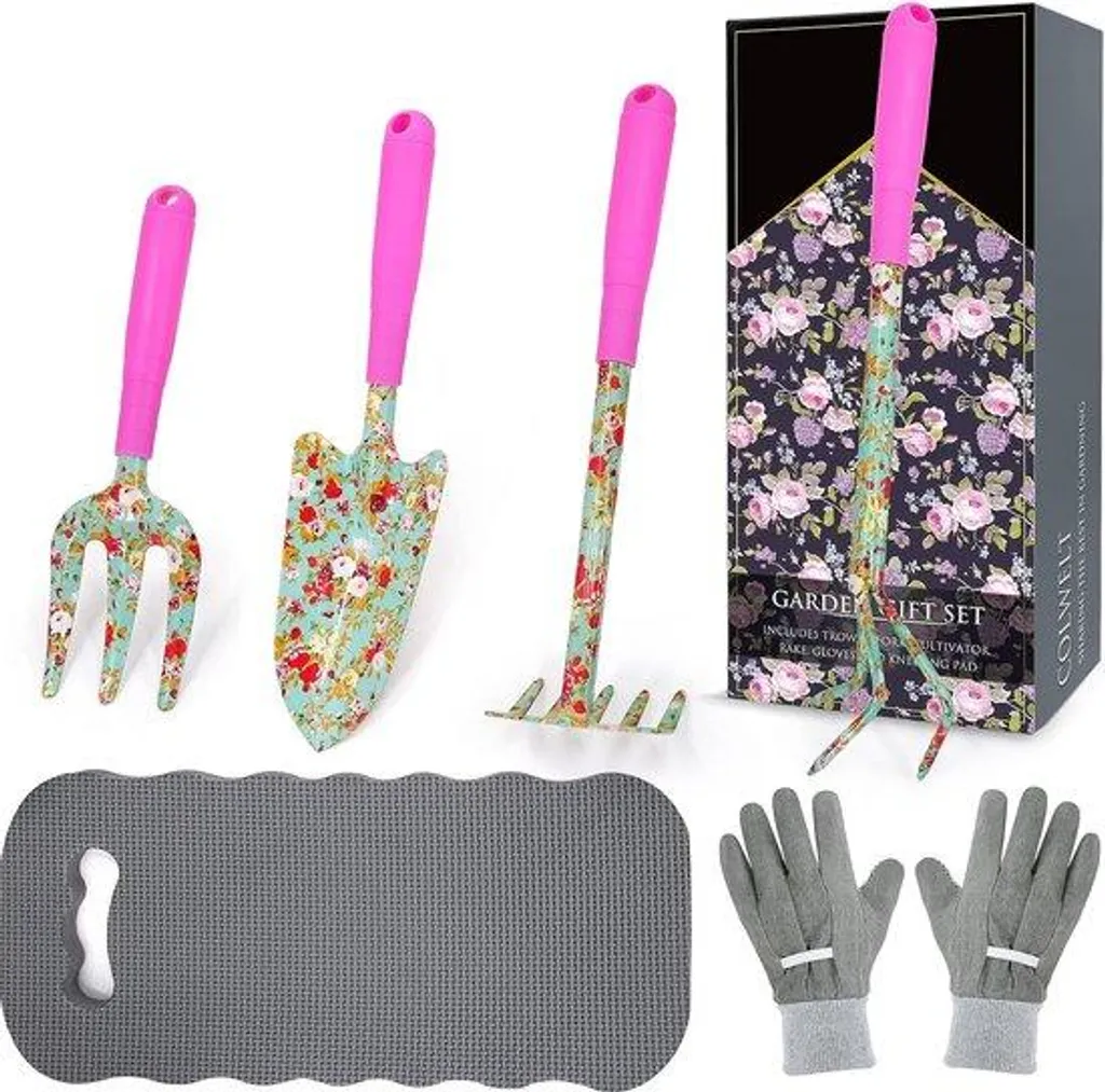 Ensemble d'outils de jardinage 6 pièces à motif floral pour femmes