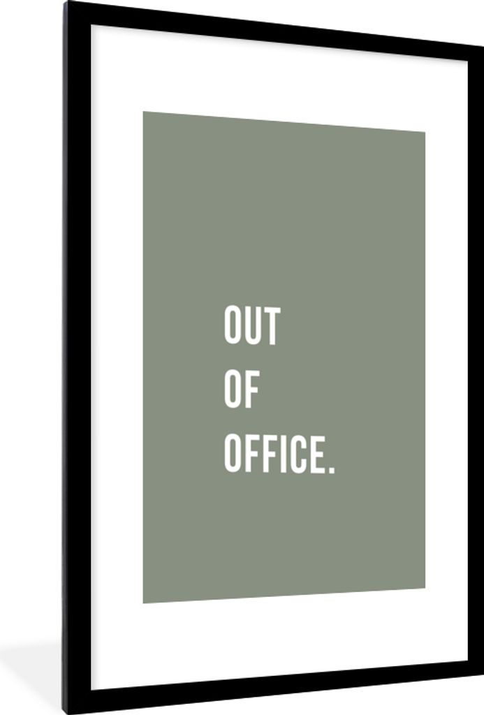 MuchoWow® Gerahmtes Poster Zitate - Außer Haus - Grün 60x90 Produktbild 