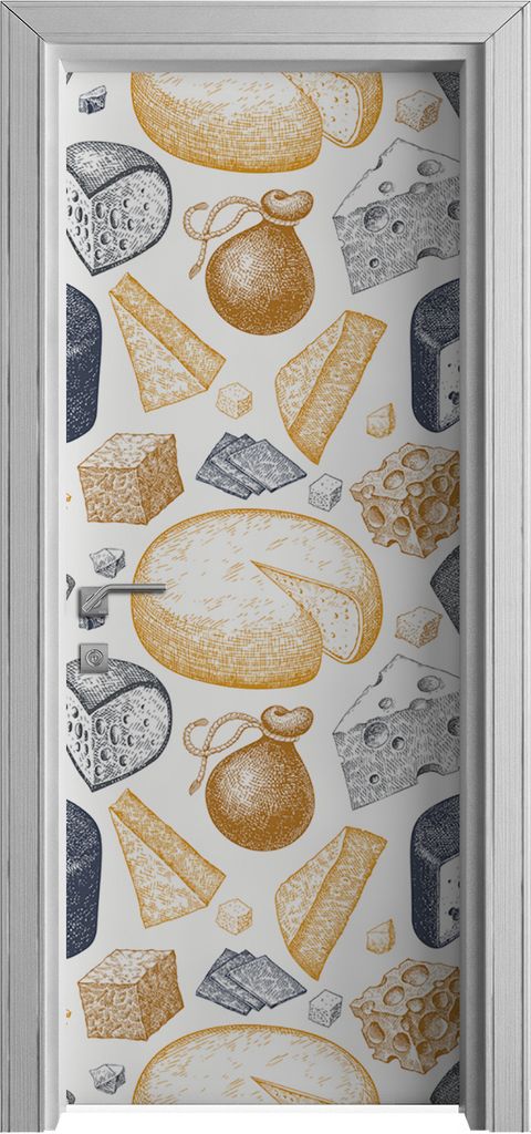 Tür Selbstklebende 80x210 cm Türfolie Türtapete Klebefolie - Käse Molkerei