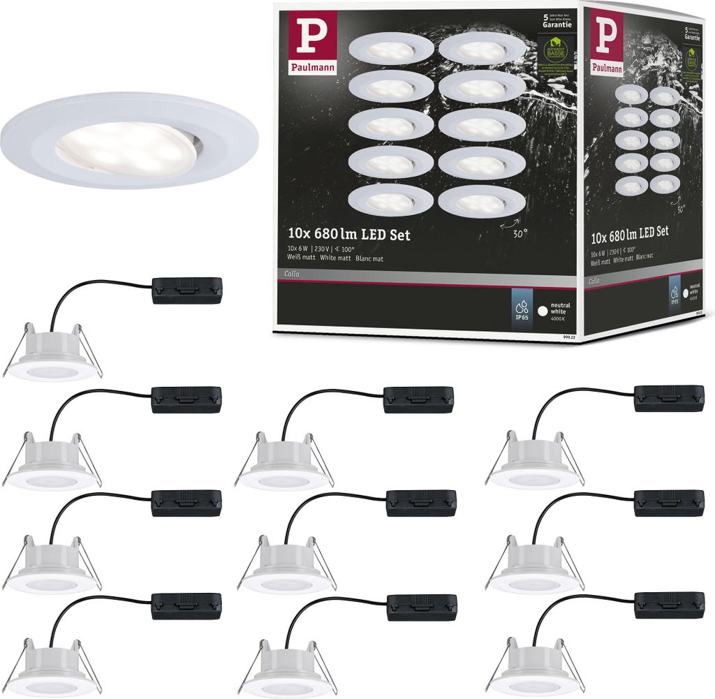 Paulmann LED Einbauleuchte Calla Basisset schwenkbar Produktbild 