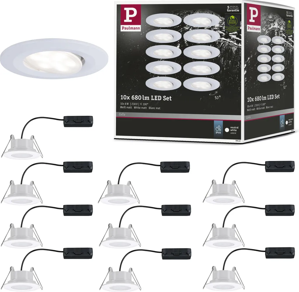 Illuminazione Bagno Paulmann Calla LED - Faretti Orientabili IP65