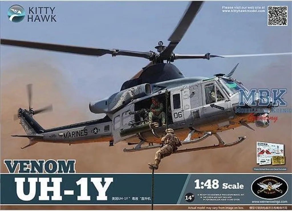 Maquette Kitty Hawk KH80124 Bell UH-1Y Venom Hélicoptère 1/48