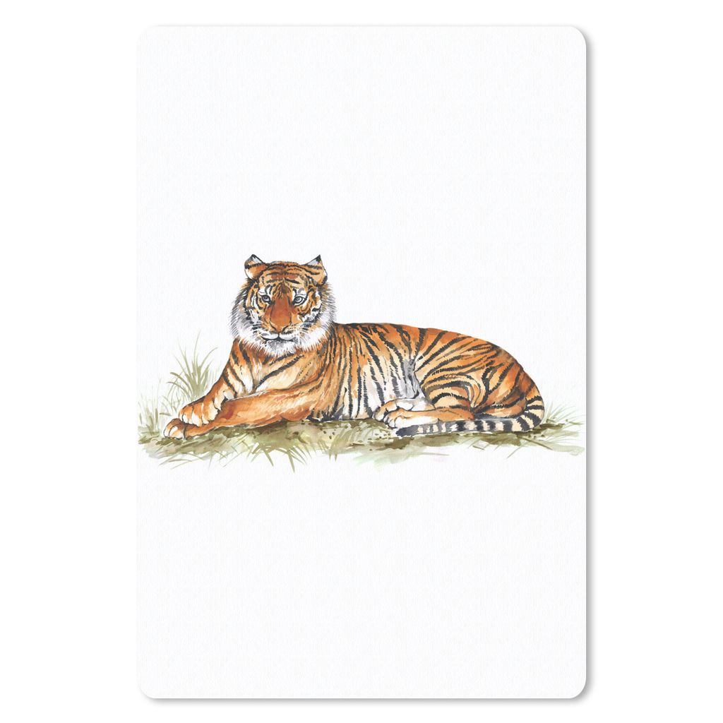 MuchoWow Mauspad Mousepad Tiger - Bild - Gras 40x60 cm - Mousepads - Maus Mat - Pad - Mausunterlage - Schreibtisch Accesoire