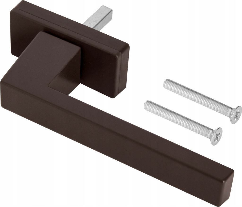 Braunes Aluminium-Fenstergriff, quadratisch, stilvoll, Produktbild 