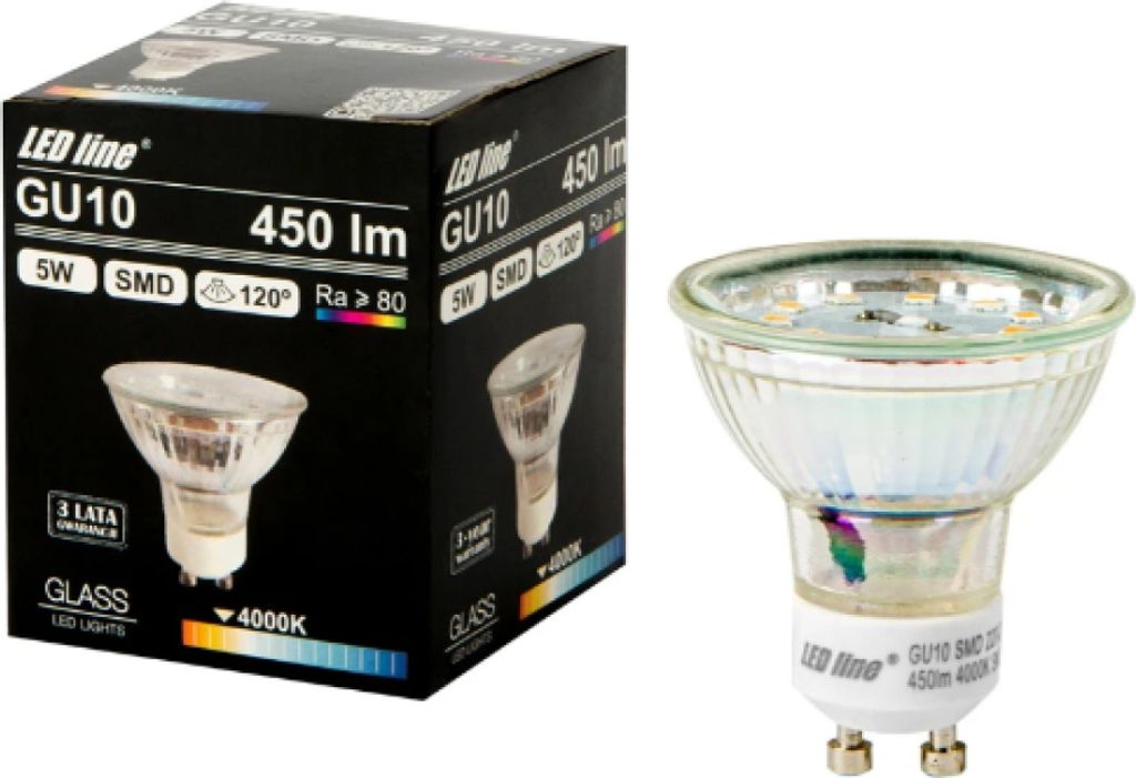 LED-line LED GU10 5W = 50W Reflektor 450lm 120° Glas Produktbild 