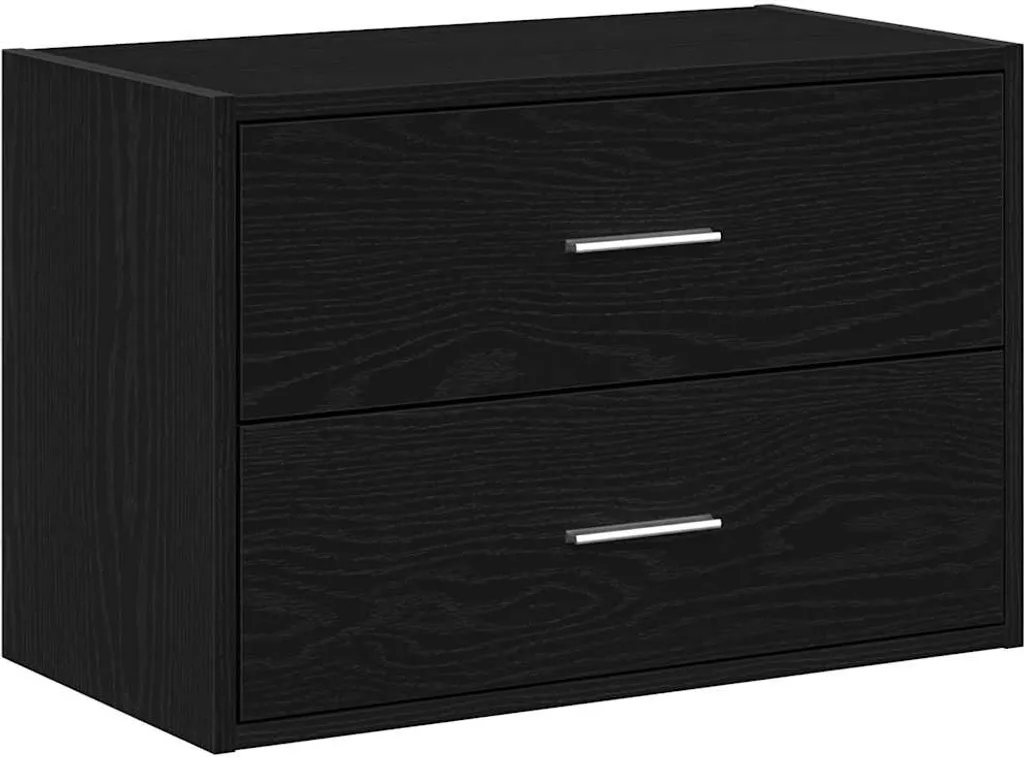 vidaXL Mobiletto Rovere Nero 60x31x40 cm - Cassettiera Salvaspazio