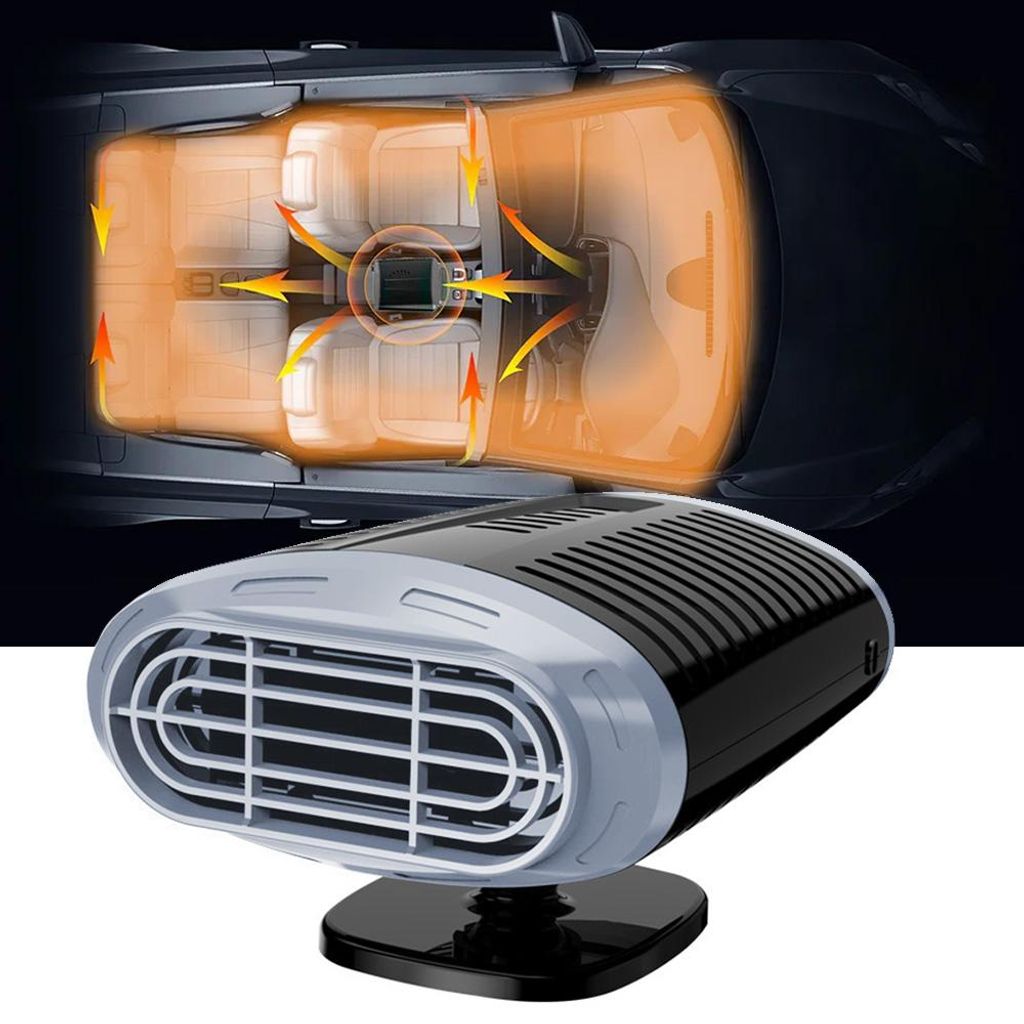 Auto Heizlüfter 12V/24V 150W - 2-in-1 Heizen & Lüften, 360° Drehbar, Schnell Enteist & Beheizt