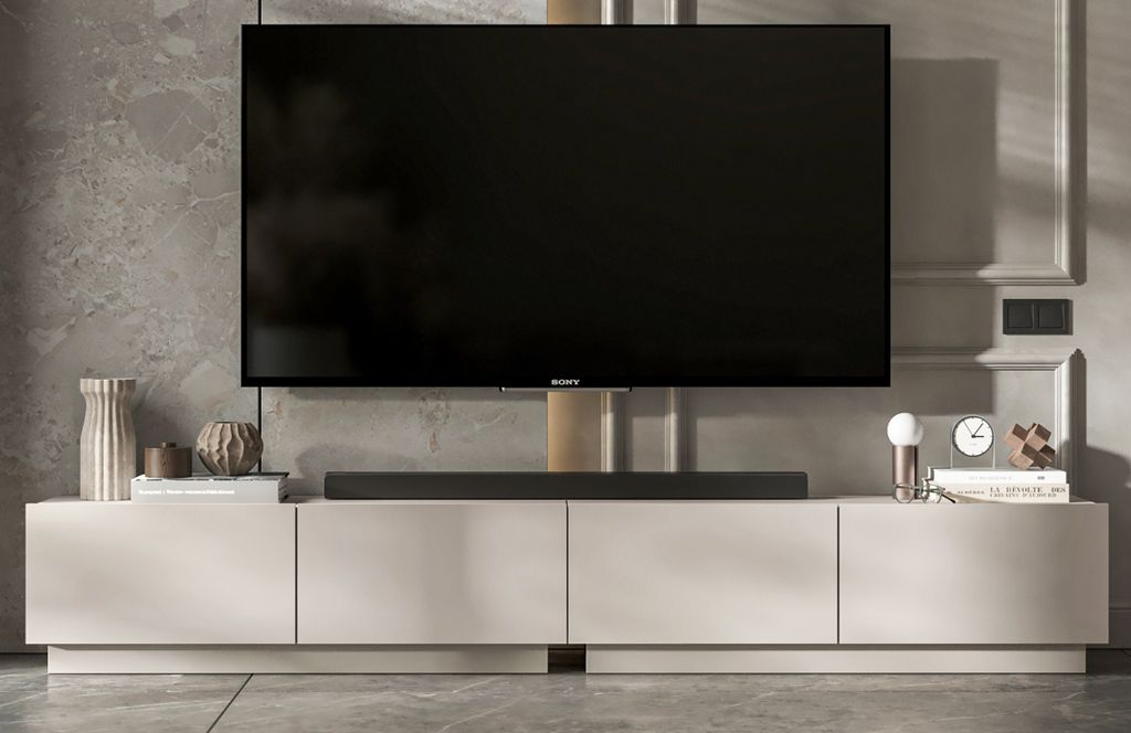 Loft TV-Schrank TV-Lowboard Enjoy Vieritürig Modern Lindner Produktbild 
