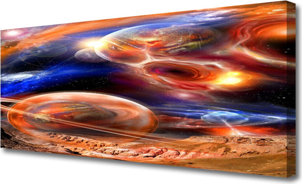 Tulup Leinwand-Bilder 125x50 Wandbild Canvas Kunstdruck Abstrakt Weltall