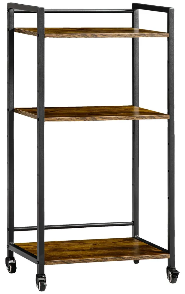 Chariot de rangement stable pour petits espaces - Fini brun rustique chic