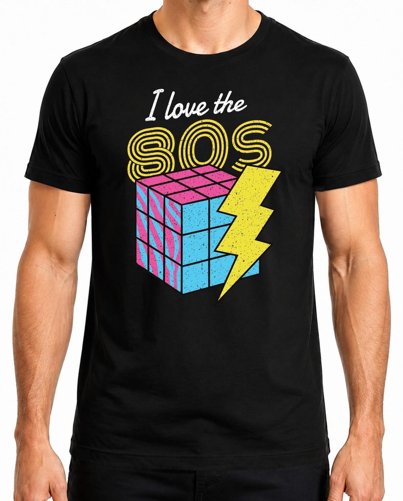 I love the 80s 80s retro neon eighties magic cube flash pop Immagine del prodotto 