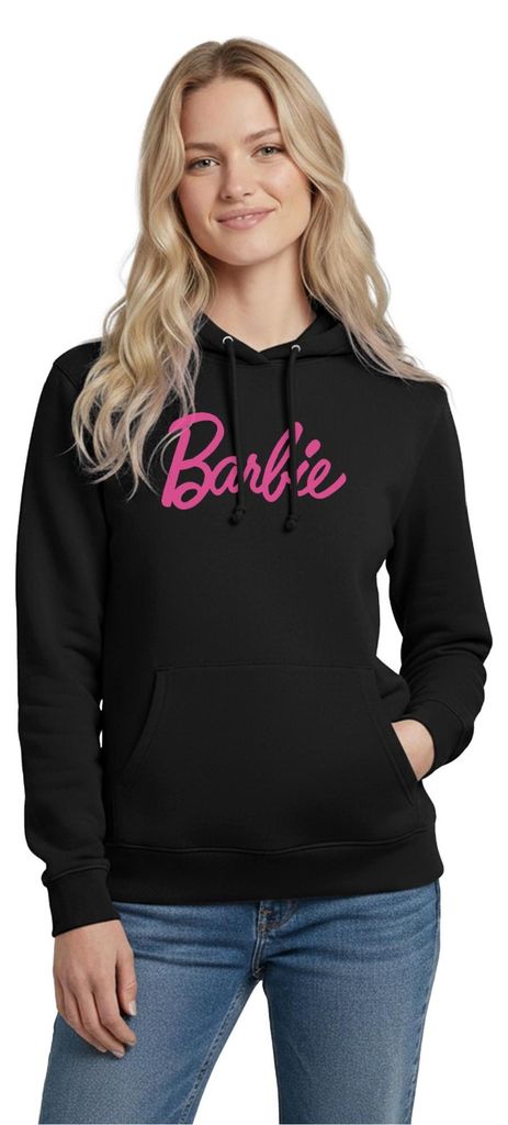 Spreadshirt Barbie Klassisches Logo Damen Hoodie, XXL, Schwarz