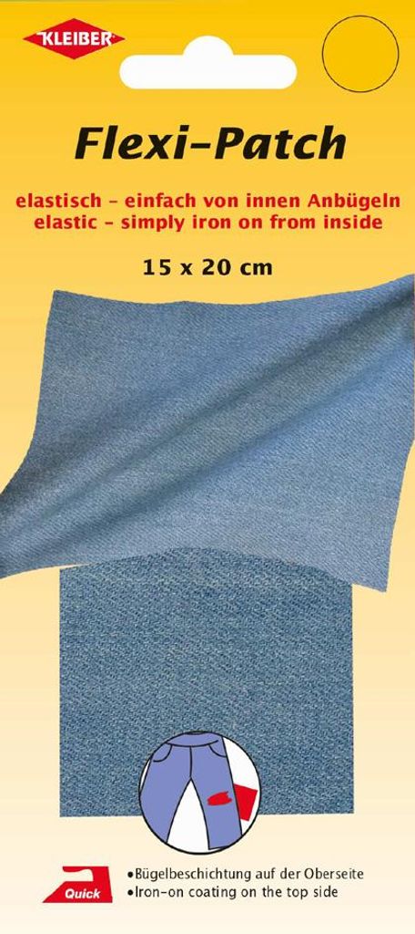 KLEIBER Flexi-Patch von innen Anbügeln jeans hellblau Produktbild 