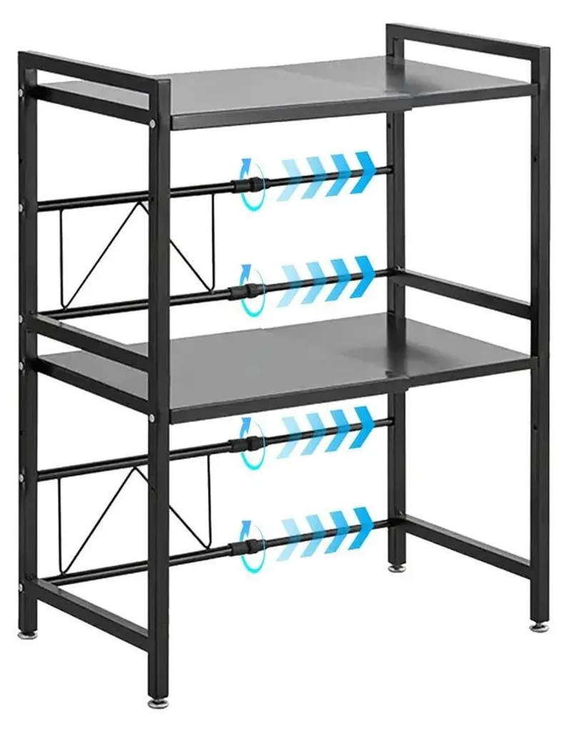 Organisateur de Cuisine Extensible Noir 3 Niveaux - Structure Robuste