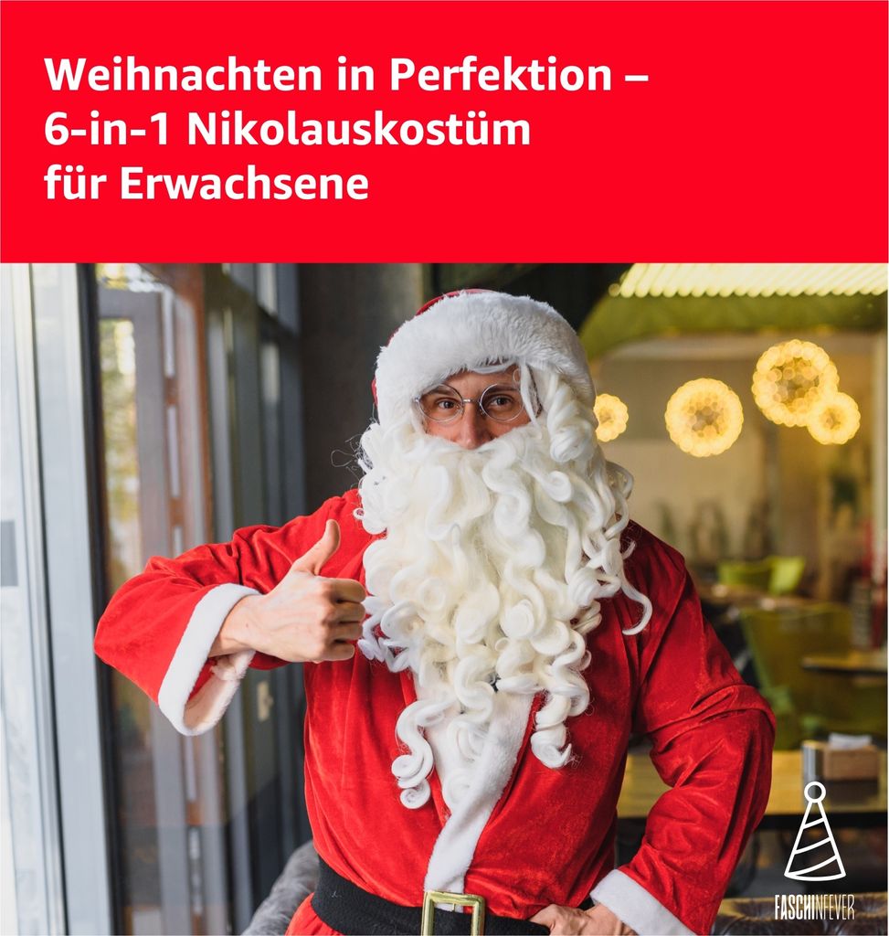 8 in 1 Set Santa Claus - Weihnachtsmannkostüm & Produktbild 2