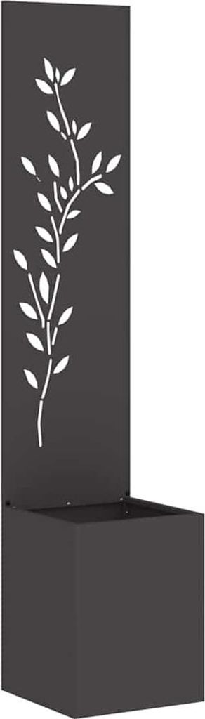 vidaXL Garten Sichtschutz-Leinwand Floral Schwarz 32 x 32 x 150 cm
