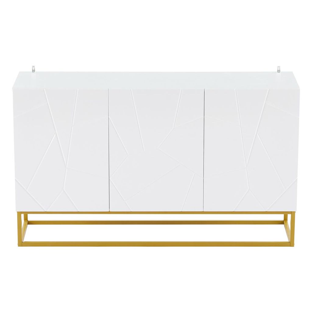 Sideboard mit 4 Fächern Anrichte Schrank Buffetschrank für Esszimmer Breite 130 cm