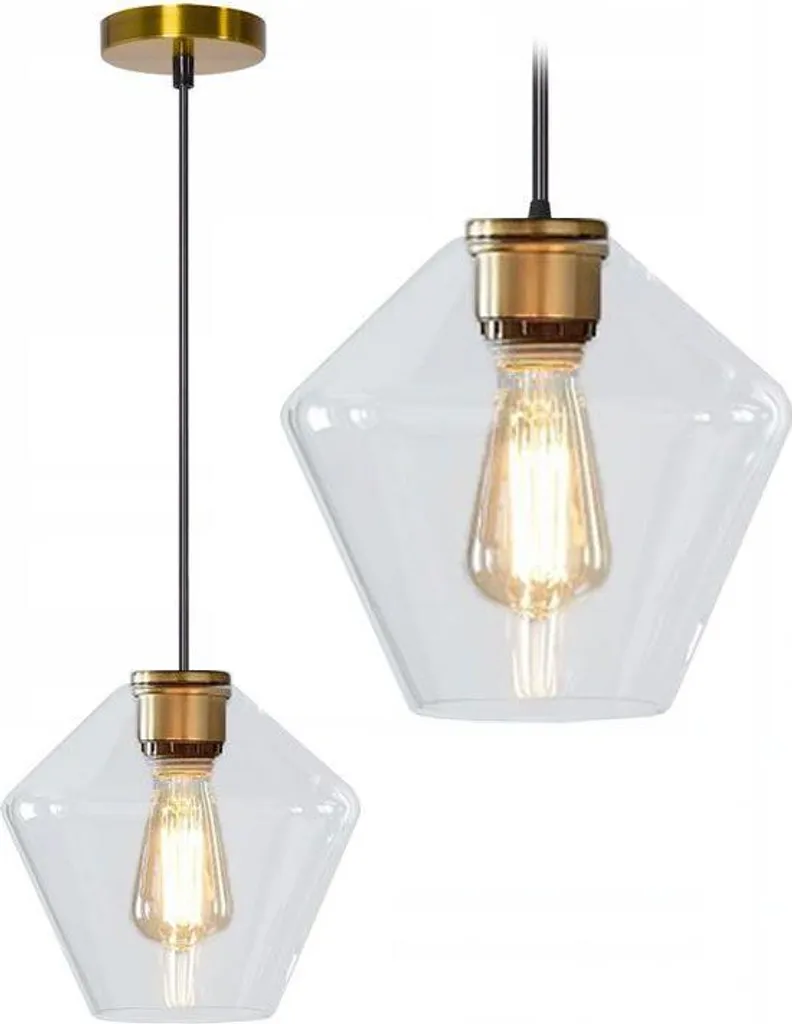 Lustre moderne Toolight APP440-1CP en verre transparent avec culot E27