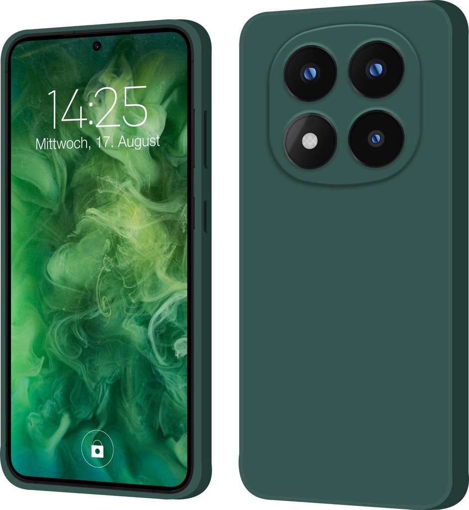 Hülle für Xiaomi Redmi Note 14 Pro 5G Case Cover Bumper Silikon Softgrip Schutzhülle Farbe: Grün