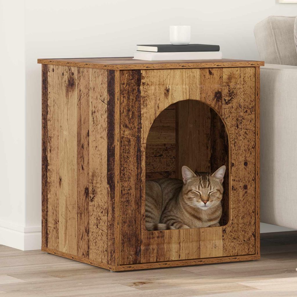 Cloris DesignMöbel Katzenhaus Altholz 53 x 52 x 62 cm Holzwerkstoff - Kratzbäume DE391530