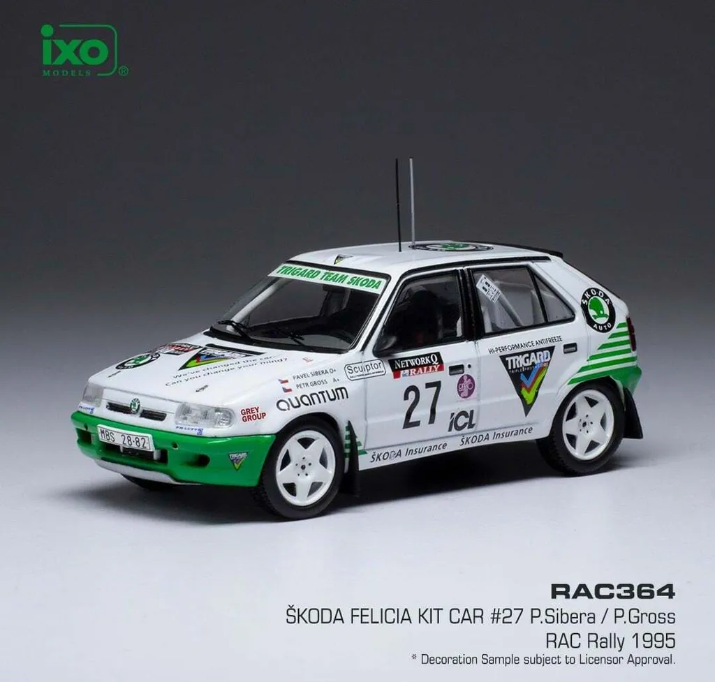 Škoda Felicia Kit Car n°27 Sibera Gross RAC Rallye 1995 IXO 1:43 miniature