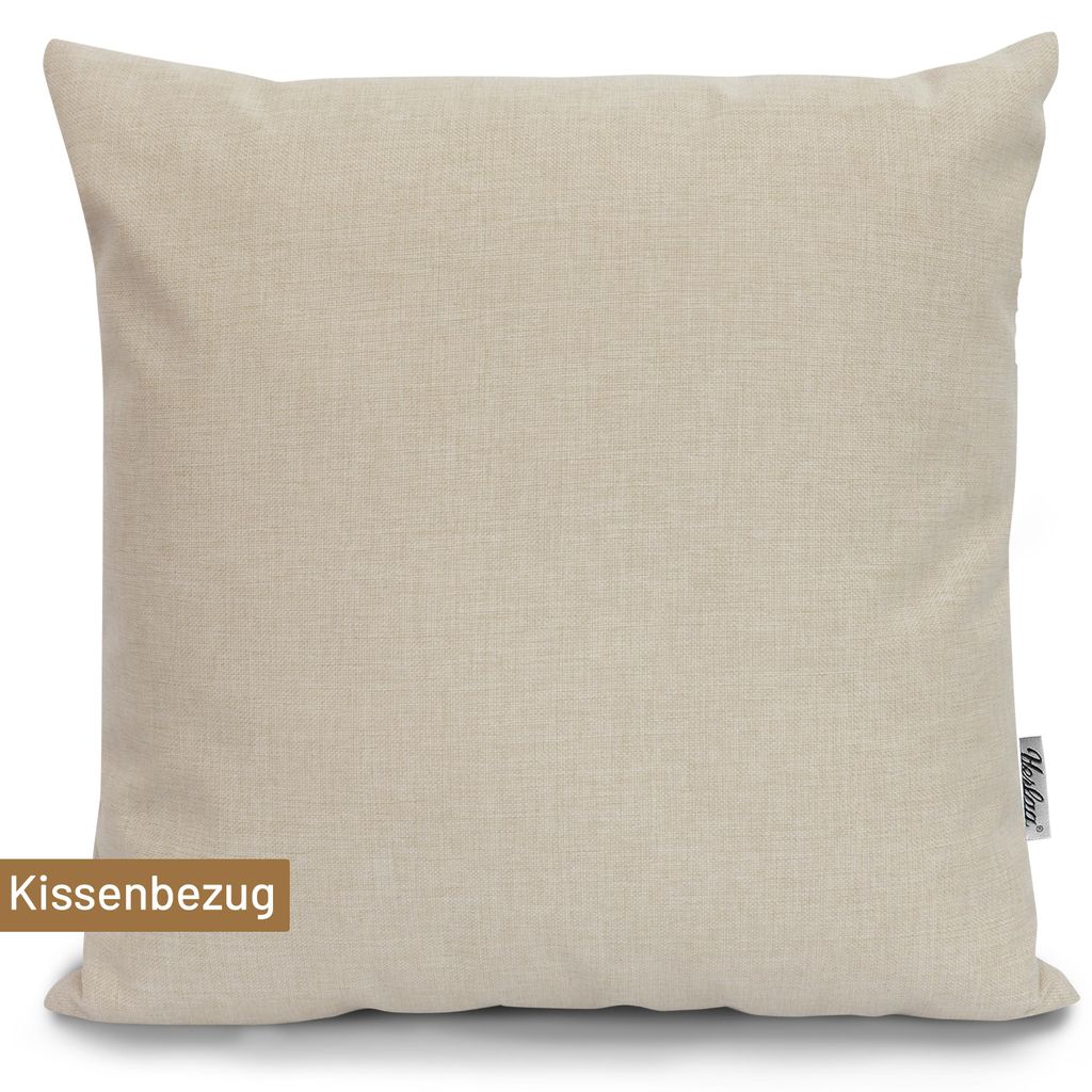 Herlag Outdoor Dekokissen Hülle 50x50cm Sunny UV-Beständig für Garten und Terrasse Wetterfest Natur