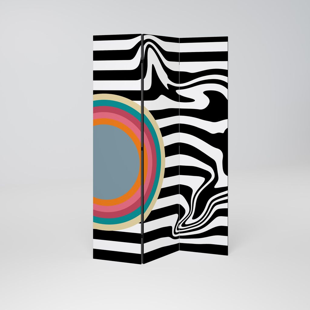 SpaceRebels Paravent Raumteiler - 3-teilig Raumtrenner, Druck 2-Seite - Raumtrenner - Trennwand Wohnung - Room Divider - Spanische Wand Deko Modern...