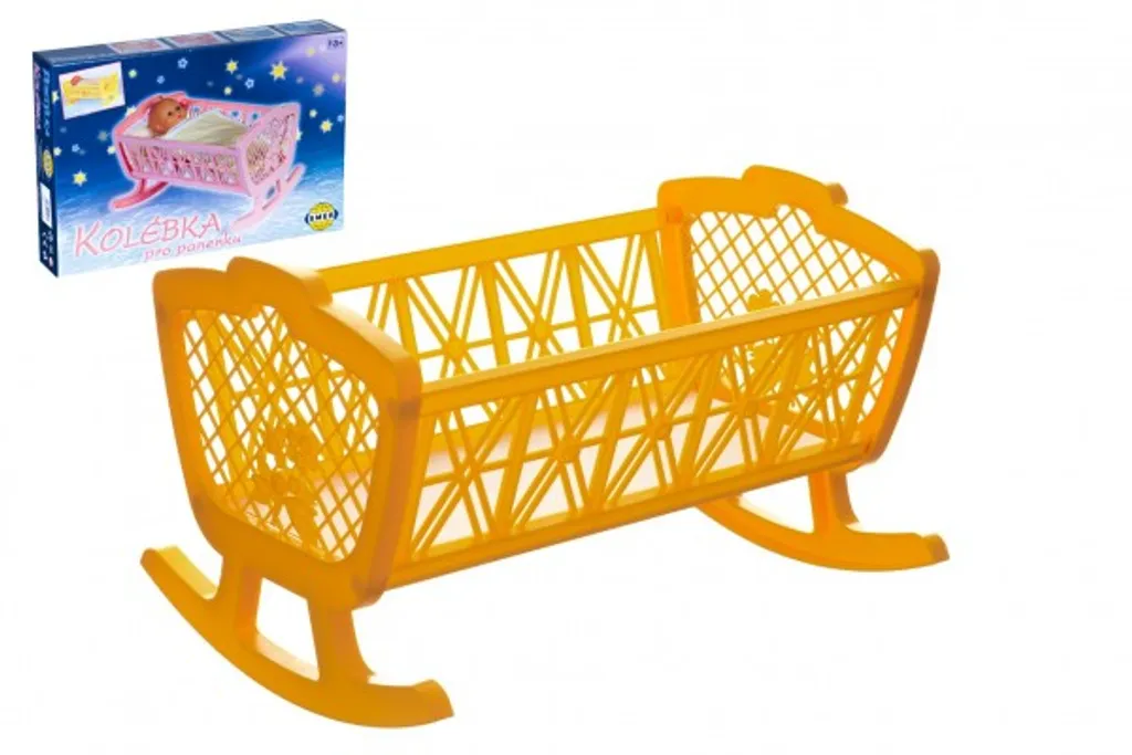 Berceau pour poupées en bois 47x35x30cm sans plastique lit de poupon