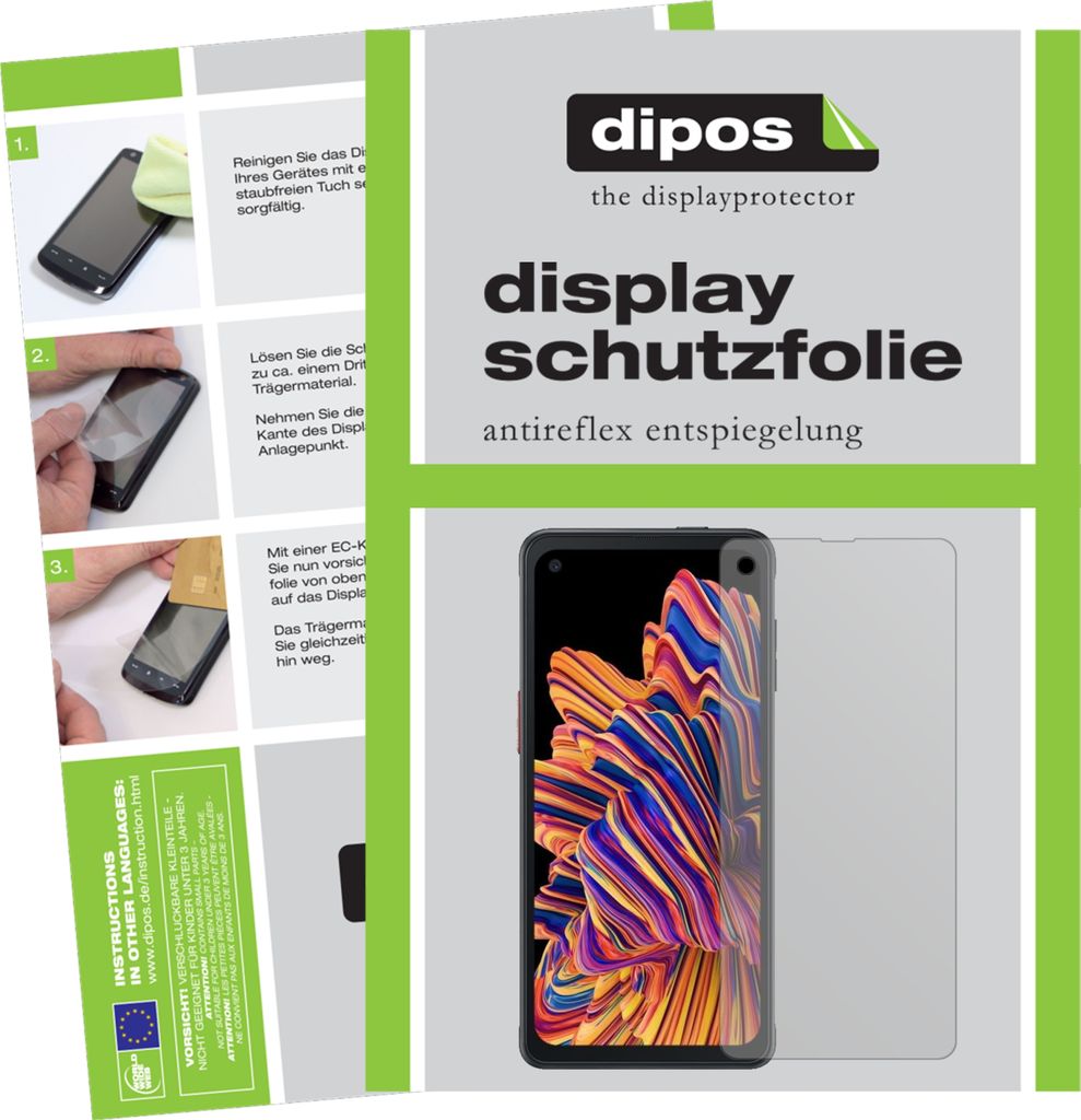 2x Schutzfolie für Samsung Galaxy XCover Pro matt Displayschutzfolie Folie Display Schutz dipos