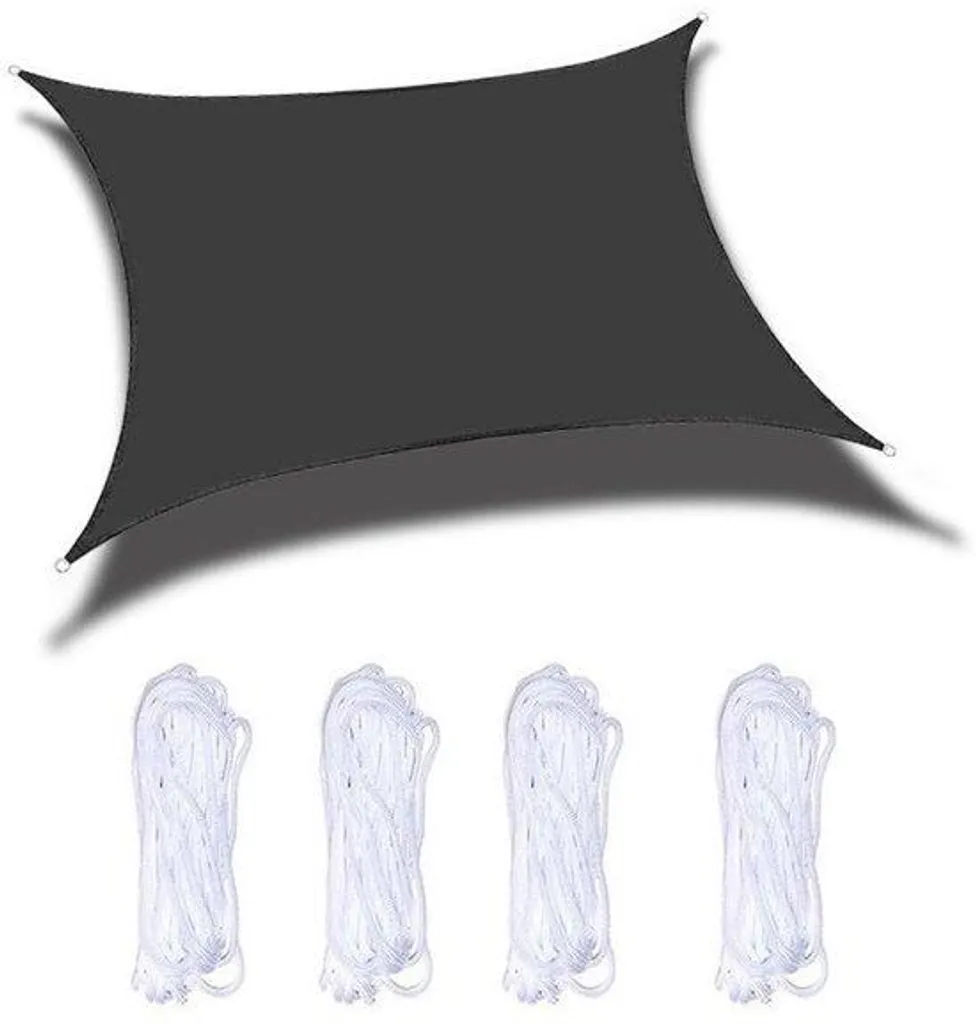 Grande voile d'ombrage 4x5 m noire idéale pour protéger votre piscine