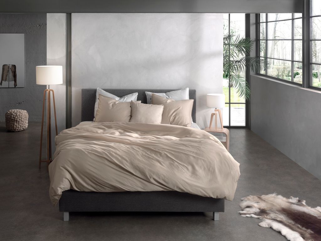 Satineer beddengoed, 135 cm, kleur: boszand Productafbeelding 