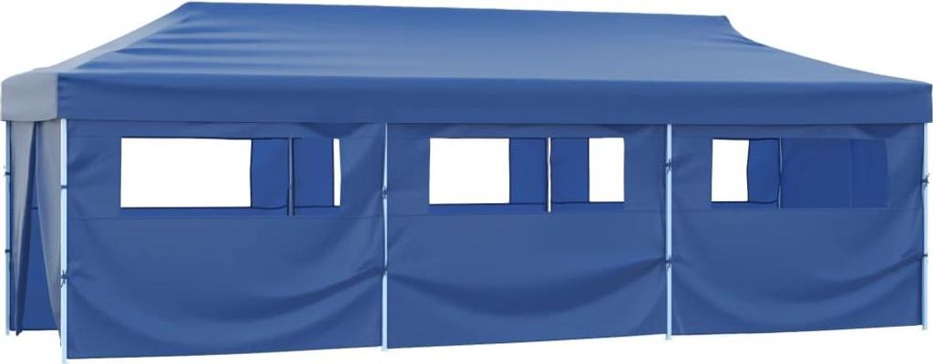 vidaXL Faltzelt Partyzelt Pop-Up mit 8 Seitenwänden 870x291x315 cm Blau