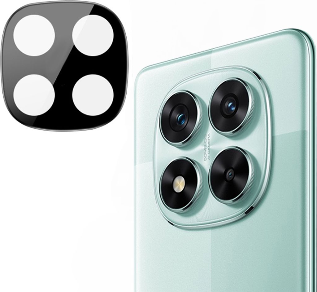 Techsuit Full Glass Kameraschutz für Xiaomi Redmi Note 14 Pro 5G / Xiaomi Poco X7 - Schwarz